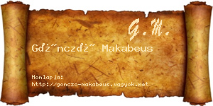 Göncző Makabeus névjegykártya